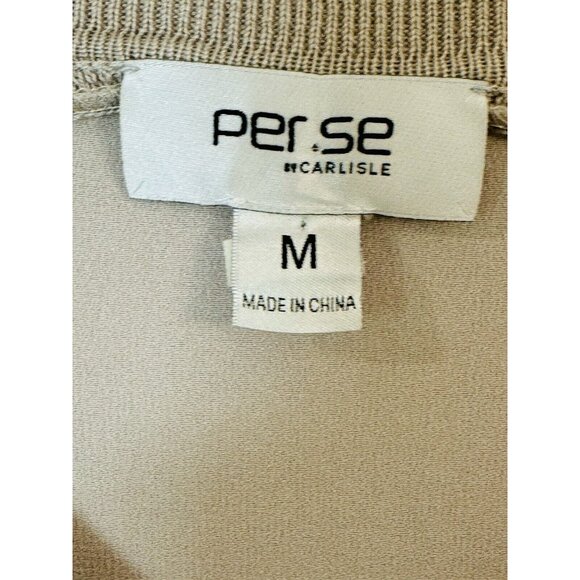 PER SE Taupe Sweater with Satin Like Front - Picture 3 of 7